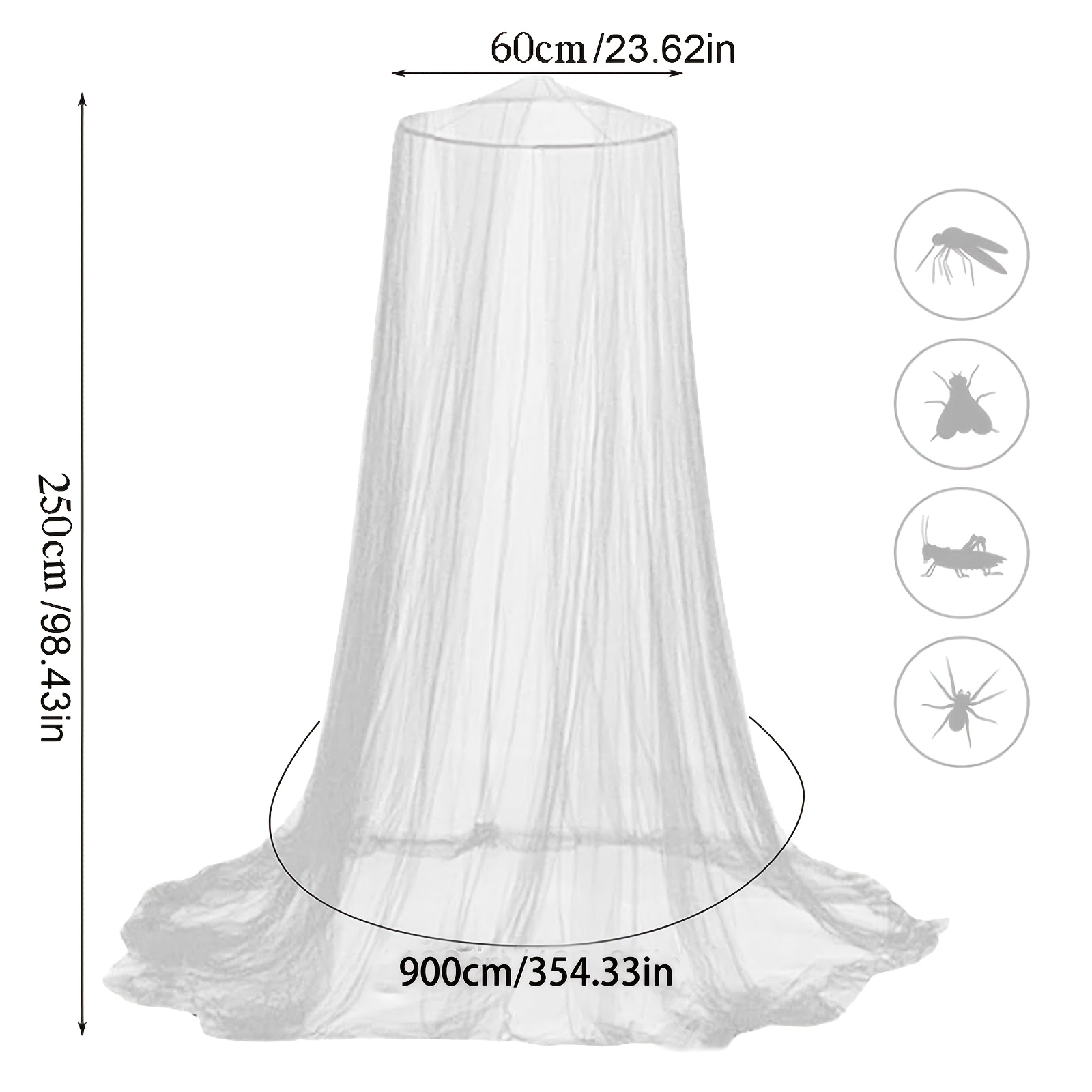 Image of Net Bed For Double And Single Beds, 1100 X 250 X 60cm, Fine Mesh Net For Protection, Suitable For Camping, Travel, And Home Use