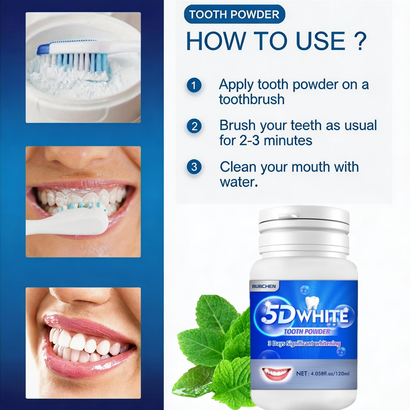 120ML Magic Natural Teeth Powder for Oral Hygiene