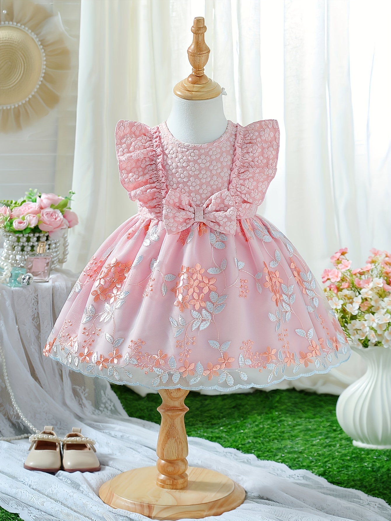 Infant Exquisite Valentine'S Day Dress, Cute * Gown for Baby * * Dress,  Valentine'S Day Outfit, Valentine'S Day Gift, Infant Summer Sunflower * Bow  Tulle Dress