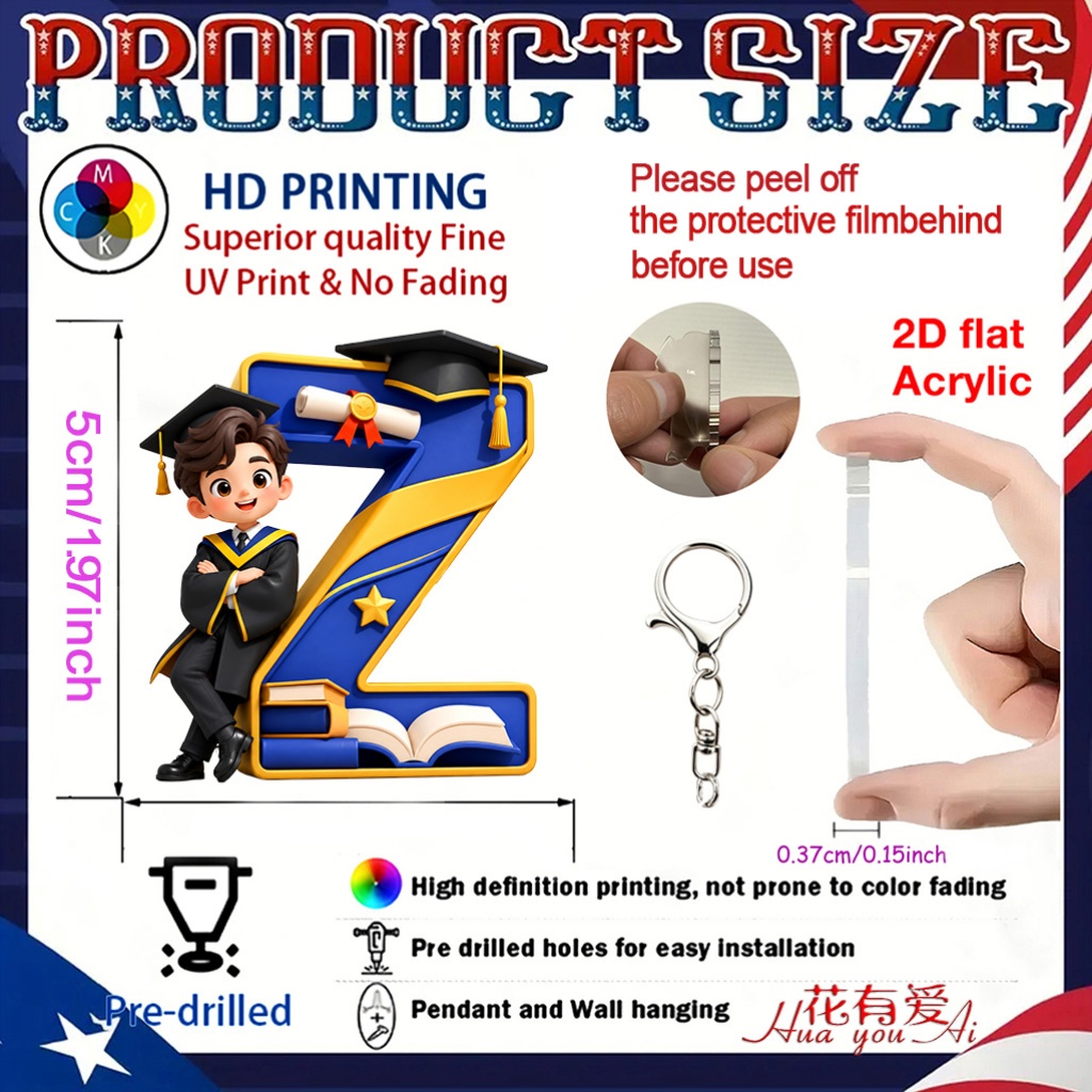 graduation keychains sold on Temu United States