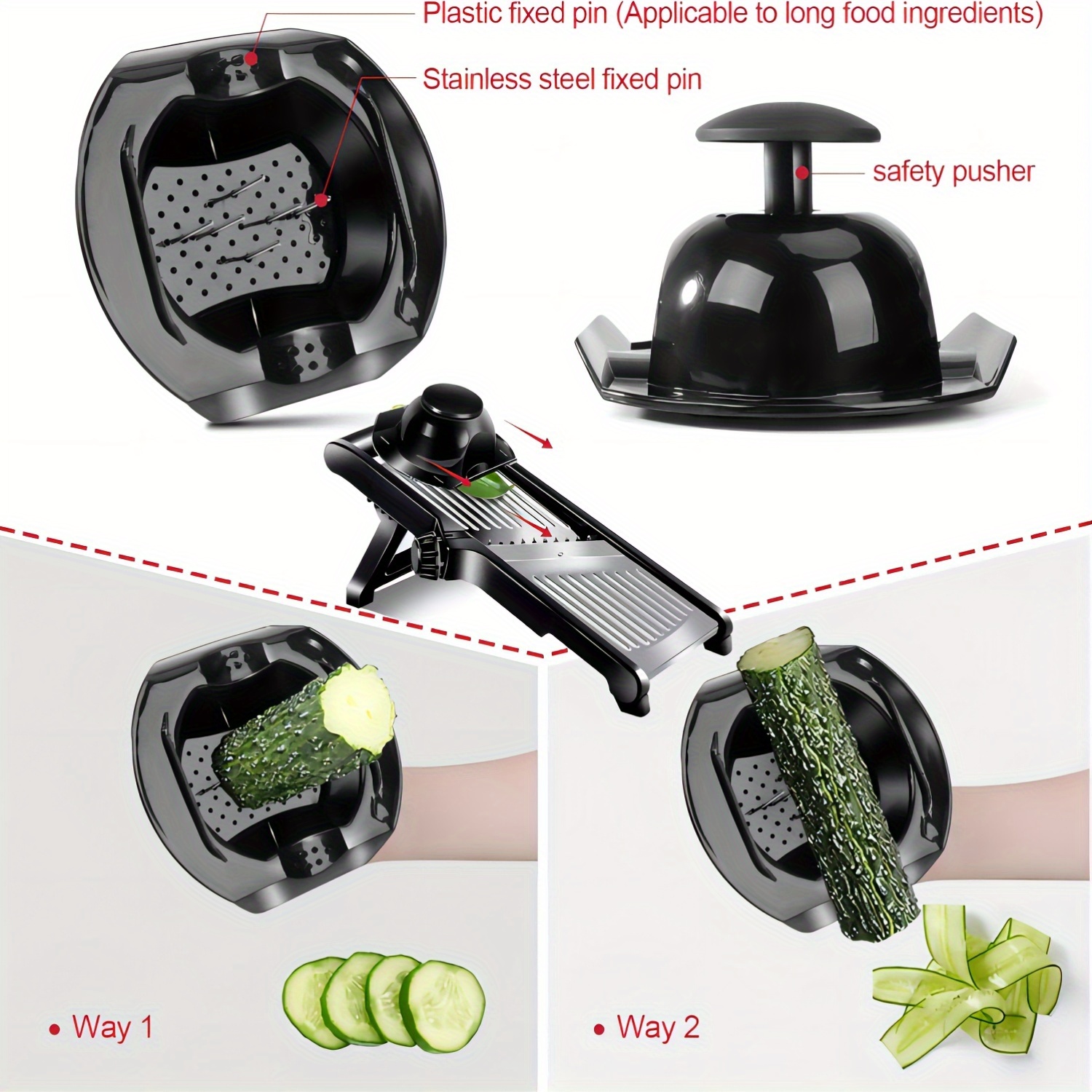 Exclusive Mandoline Food Slicer, Adjustable Stainless Steel Vegetable Slicer for Potatoes, Onions, And Chips, Includes a Cleaning Brush for Slicing Tomatoes 14 Mandoline Food Slicer, Adjustable Stainless Steel Vegetable Slicer for Potatoes, Onions, And Chips, Includes a Cleaning Brush for Slicing Tomatoes