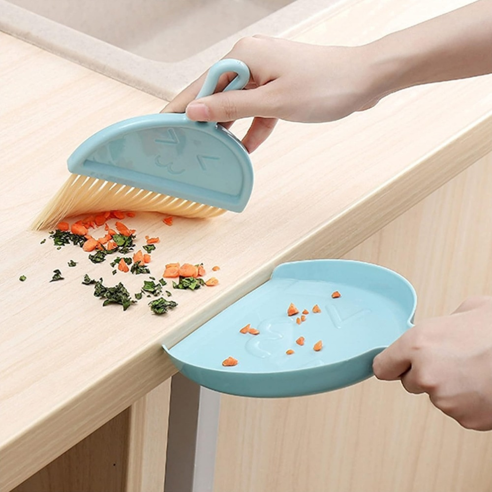 3 pack mini handheld broom and dustpan set with brush durable plastic bristles hangable design for home car kitchen table sofa keyboard multi scene cleaning tools Product details 3