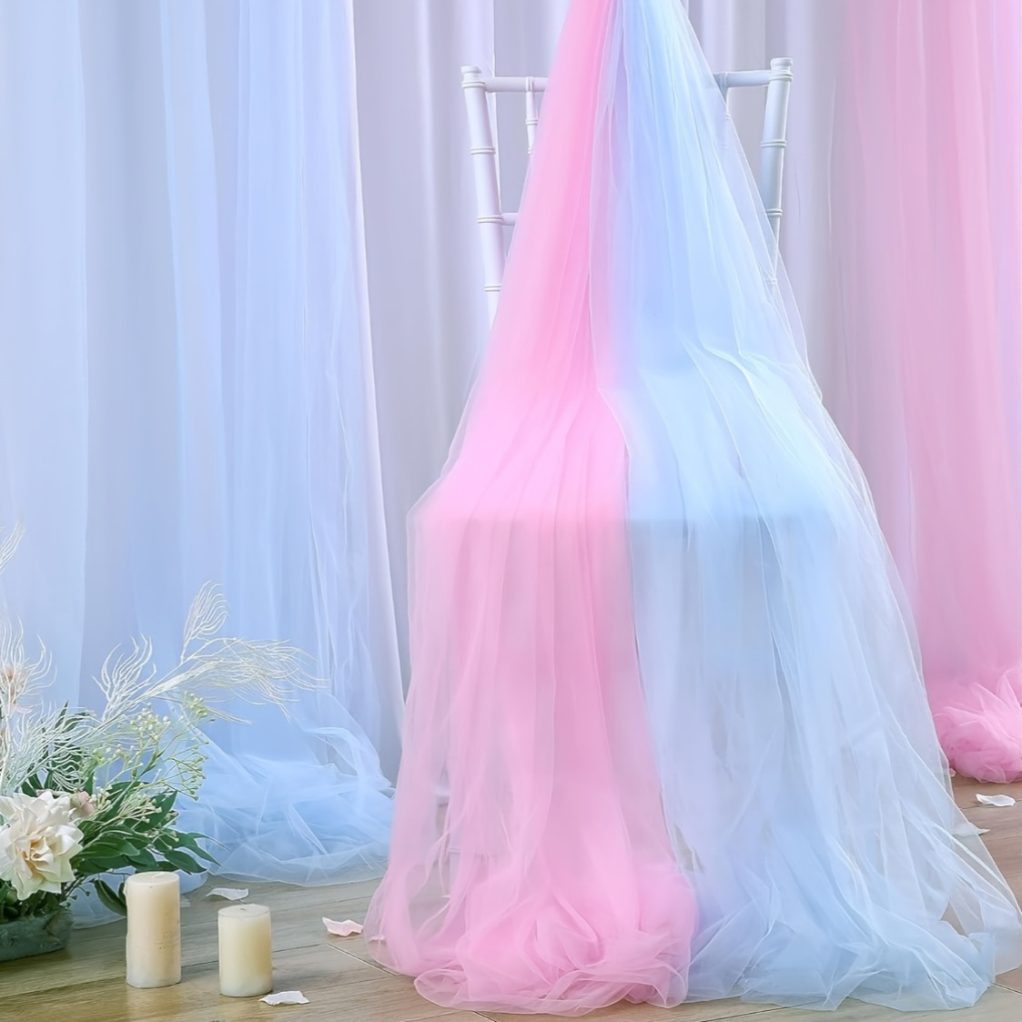 Geschlechtsoffenbarungsdekoration – Großes Stoff-Banner 180x110 Cm, Rosa/blau Mit Schlafbär-Motiv, Inkl. Seil & Ösen, Für Baby-Party & Fotografie
