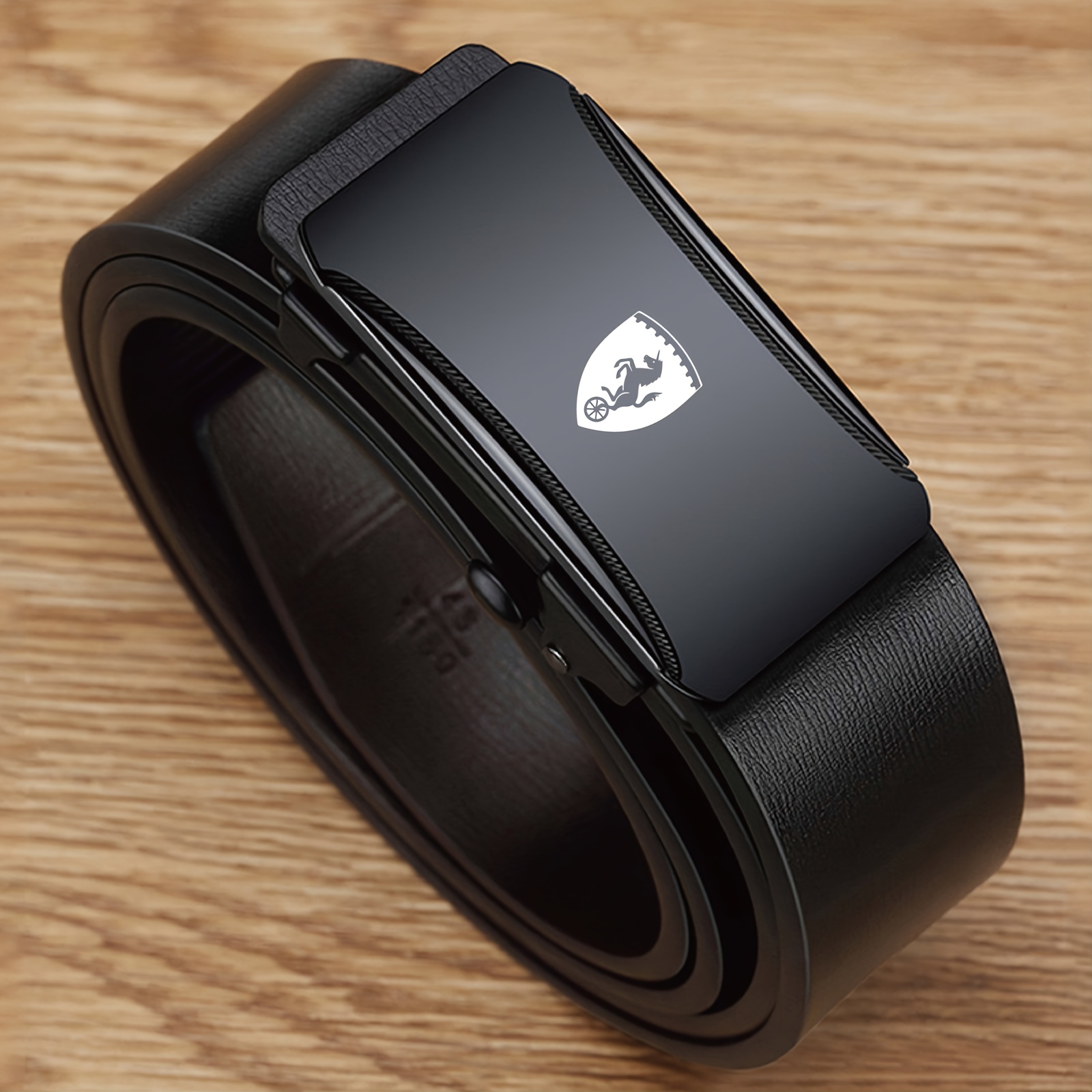 Men'S Waist Belt with One Wheel Horse Pattern Business Belt Suitable for Suits, Suits, Formal Wear, Jeans, Casual Wear, Adjustable Length, Durable Alloy Buckle, Three-Dimensional Embossed High-End Belt, Father'S Day Gift, Husband'S Birthday Gift