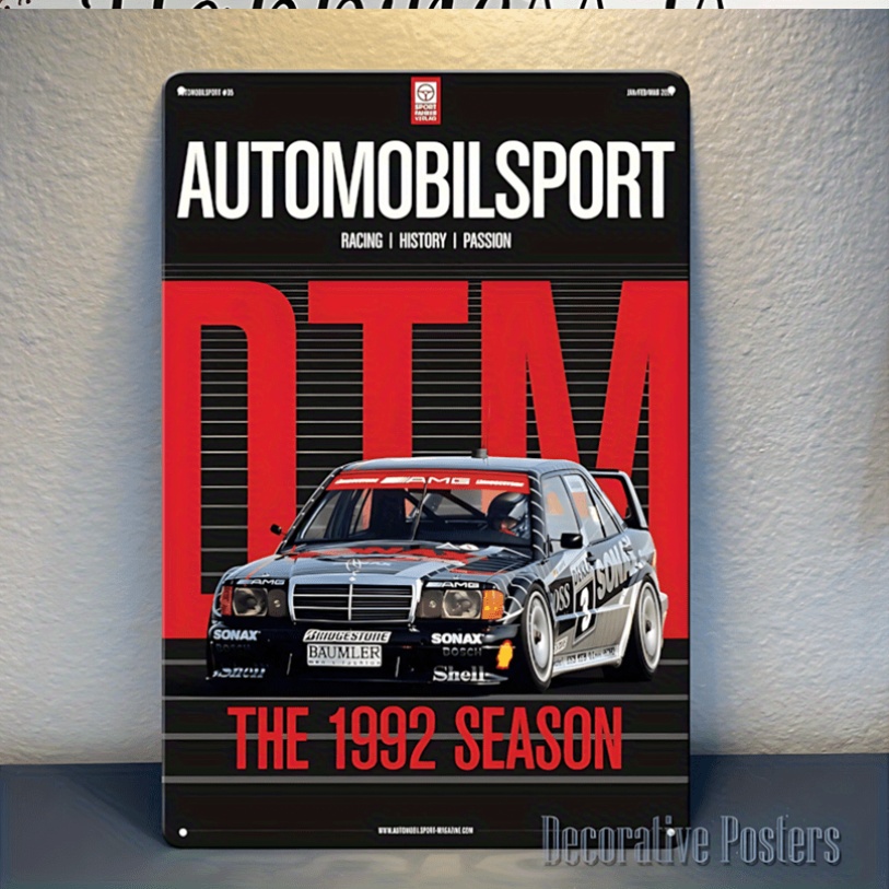 TEMU 2d Flat, Single Piece 2d Flat Metal Tin Sign, Measuring 20.07x30.23 Cm Without A Frame -- Poster Of The German Touring Car Championship Dtm From