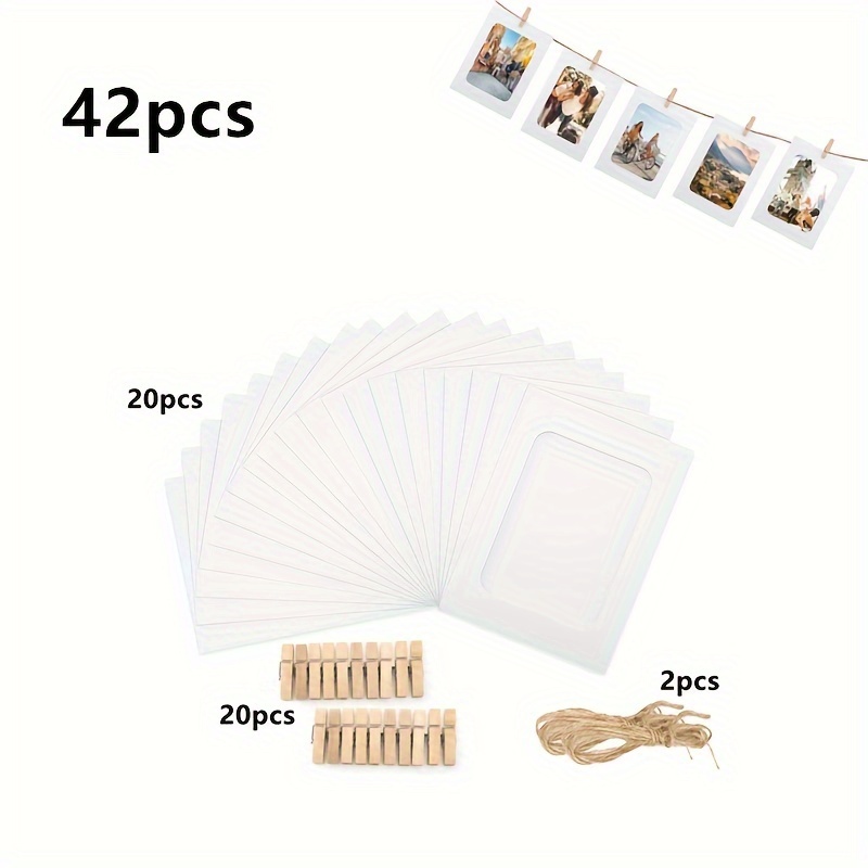 YEWCEP Fotogirlande 42 Teile - Mit 20 Rahmen 15x20cm Für DIY Foto Wand