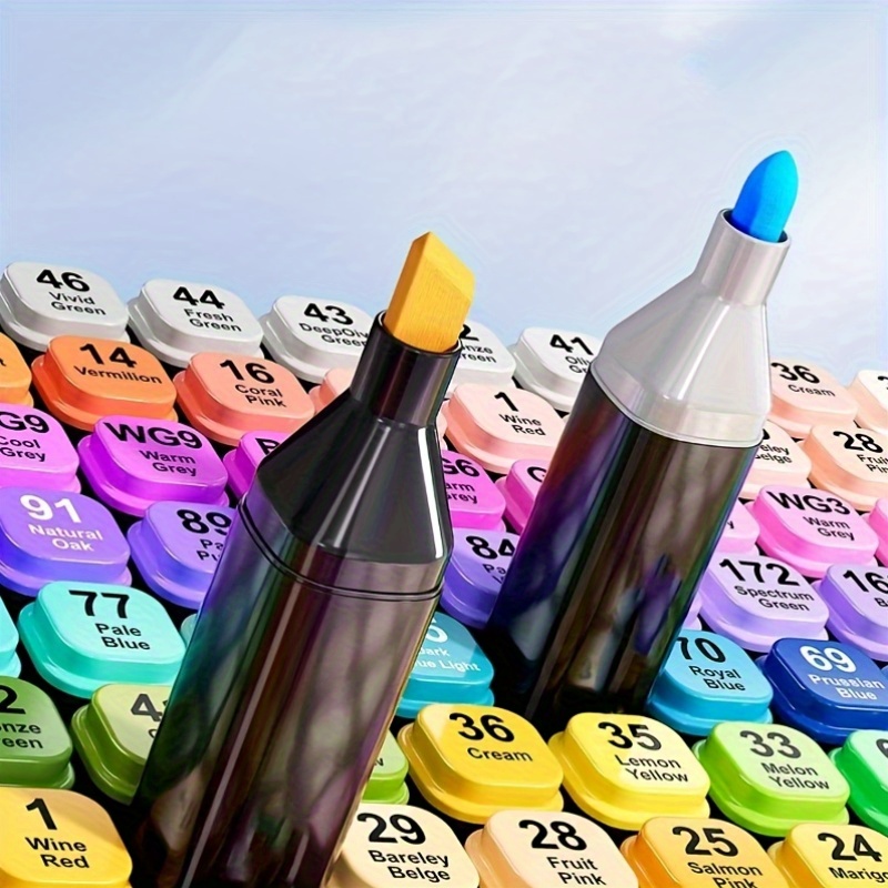 80 120pcs colored markers double tip illustration marker set