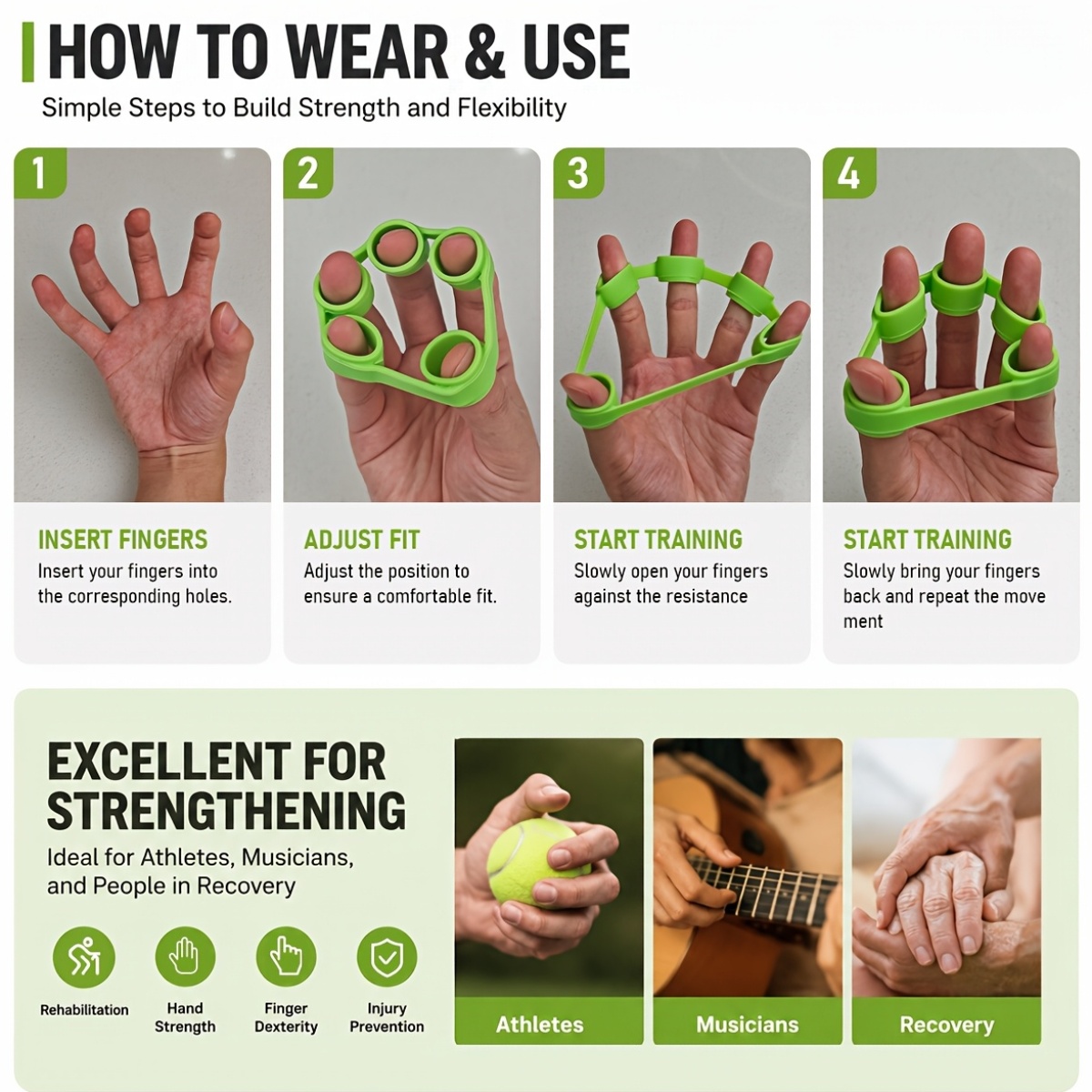 Silicone Finger Trainer 2 Pack Resistance Bands