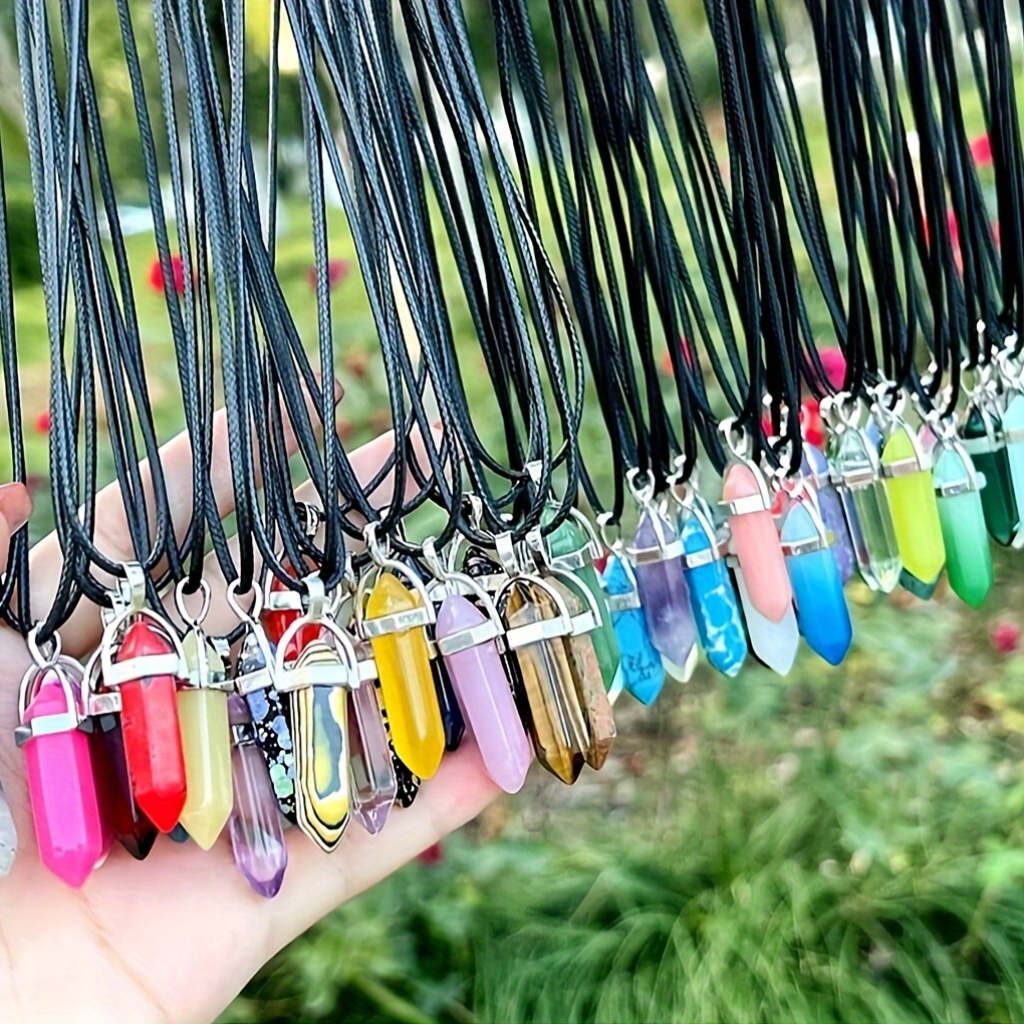 Assorted Crystal Stone Pendant Necklace Set