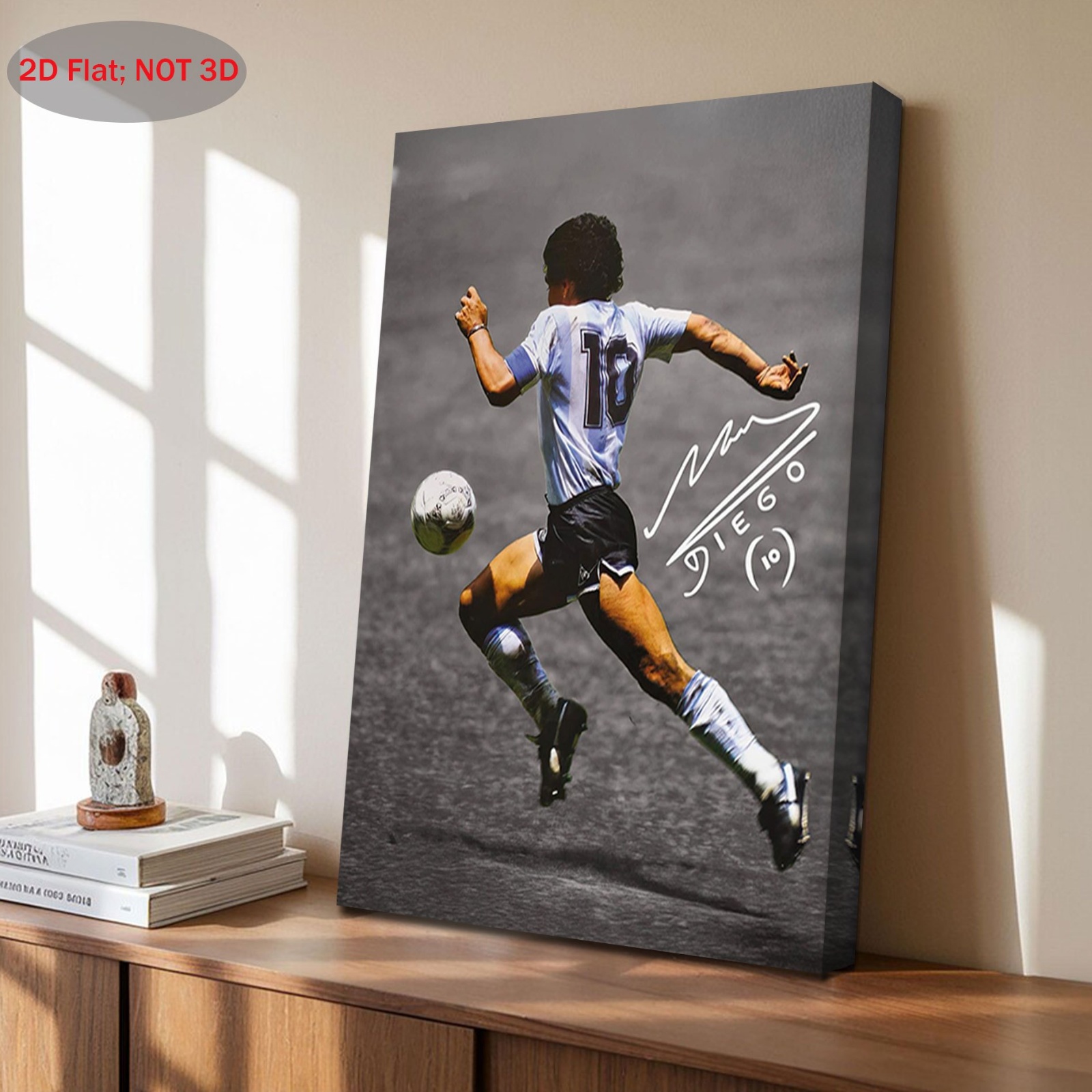 1pc     Framed Canvas Art - 2D Wooden Frame, Dynamic Soccer Play Poster, Classic Sports Wall Decor for Bedroom, Living Room, Kitchen, Bathroom -   & Family Gift (29.97x39.88 cm), Sports Wall Art