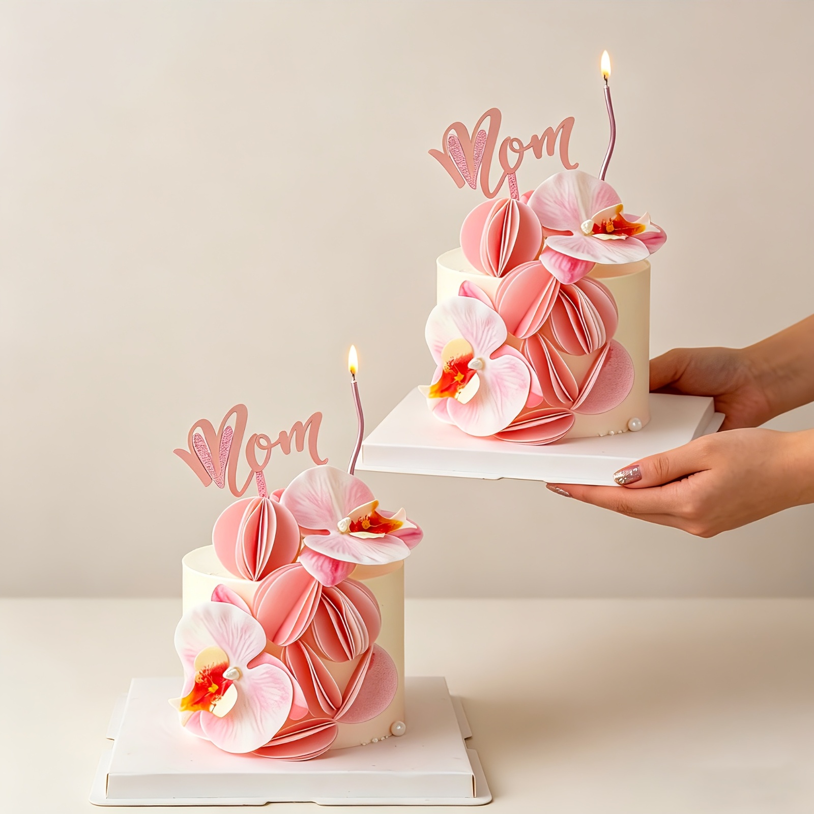 60pcs of 3d round cake decorations   used to swan shaped rose flower cake borders round ball shaped baking decorations birthday wedding party cake decoration additions