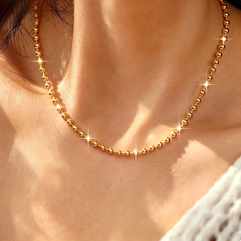 5pc Women's 18K Gold Plated Round Chain Necklace Set