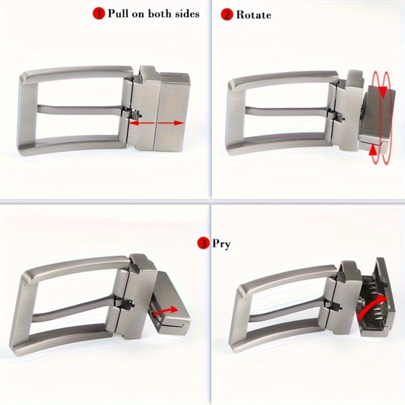 Men's Metal Buckle Belt Double Sided Use