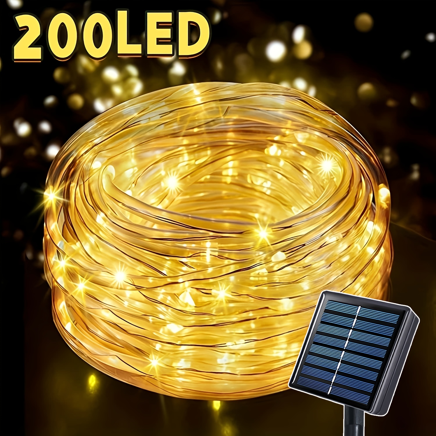 1 Outdoor Solar Light, Tube Light About 39.3/72.4ft, Including Solar Cells, 8 , Ipx4 Outdoor Rope Light, Suitable For Swimming Pools, Weddings, Christmas, Courtyards, Path Decoration