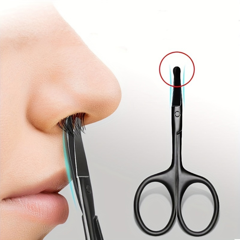 nose hair trimming scissors suitable for facial hair ear hair eyebrow trimming with curved safety design round head safety trimming scissors fine cutting scissors