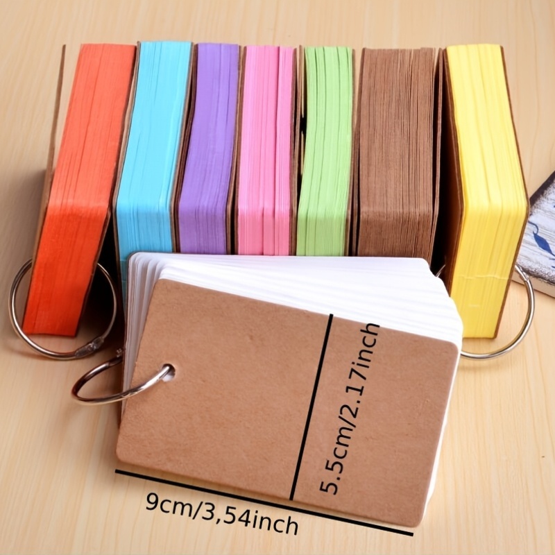This 8-Color Mixed Flash Cards Set Contains 400 Study Cards, Blank Sticky  Notes Measuring 3.54 inch X 2.17 inch, with Ring Binders, Suitable for  Greeting Cards, Thank-You Cards, And Study Cards