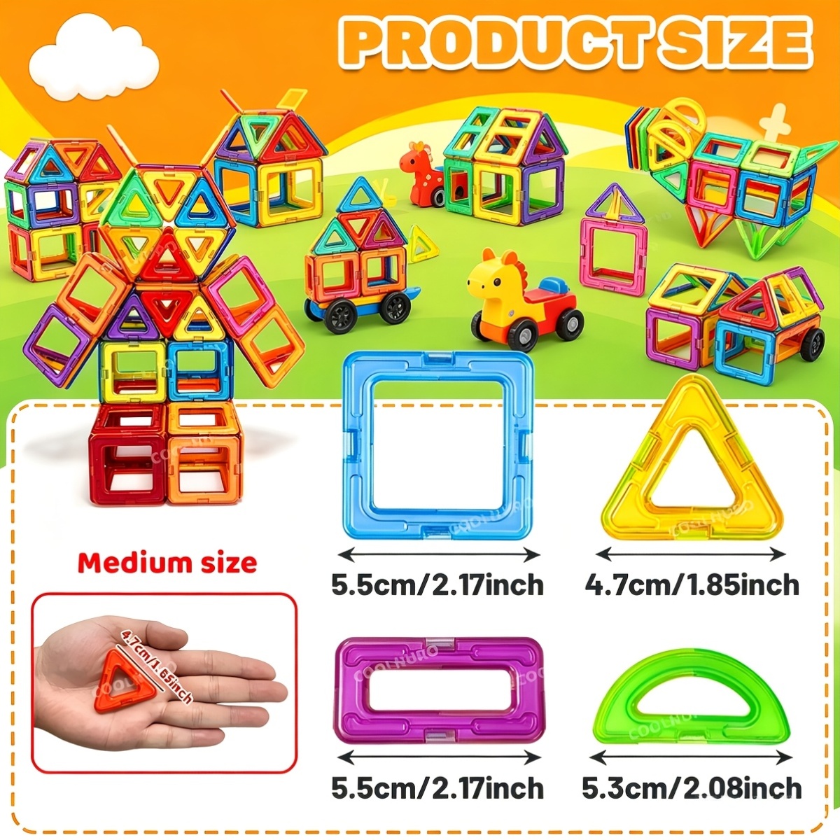 59pcs Colorful Clear Magnet Building Toys