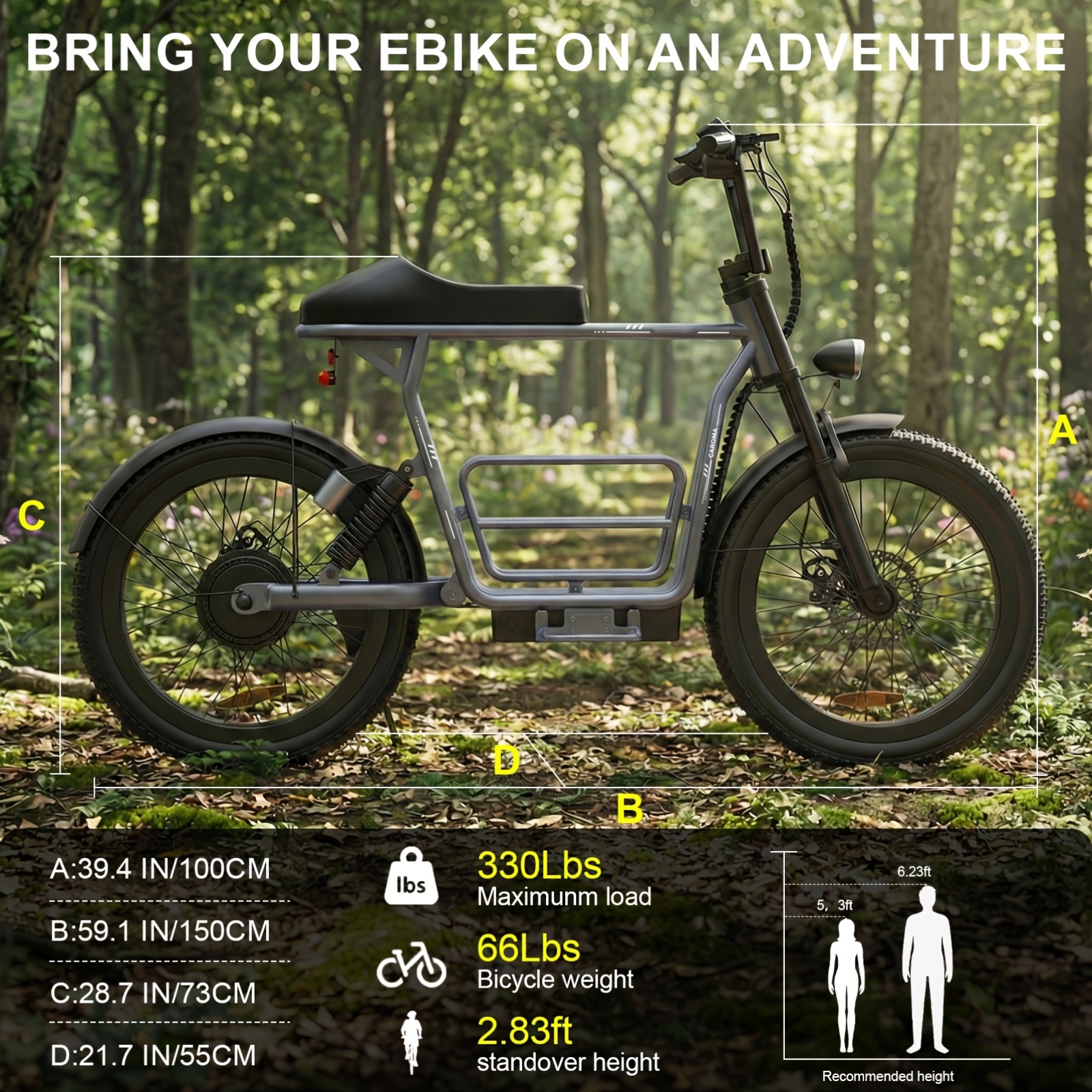 electric scooter, rated 500w 48v lithium battery & 23.5 miles range, up to 20mph speed with seat and 20 *3   tires,   load 330lbs, with   space Product details 2