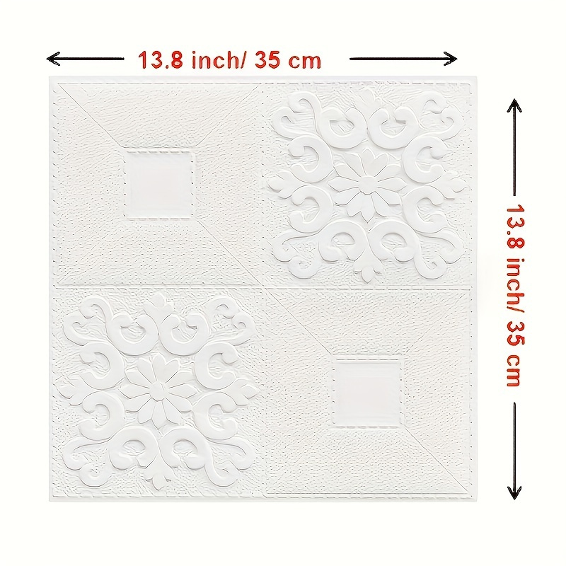 TEMU 12pcs Peel And Stick 3d Foam Wall Tile Panels, Self-adhesive Textured Wallpaper, Waterproof And Moisture-resistant, Easy To Apply And Remove, For Kitchen, Living Room, Bathroom, Hallway