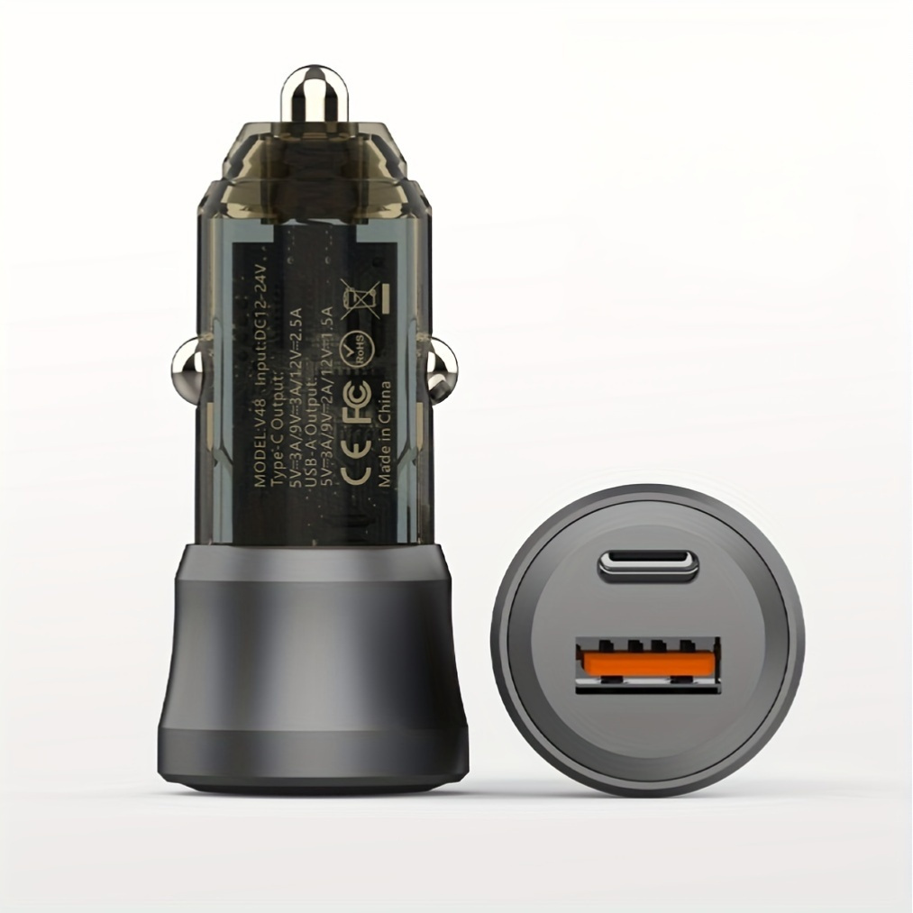 Fast Charging USB Car Charger, Dual Port Automobile Adapter, Power Plug  for iPhone, iPad Galaxy, Pixel, Huawei