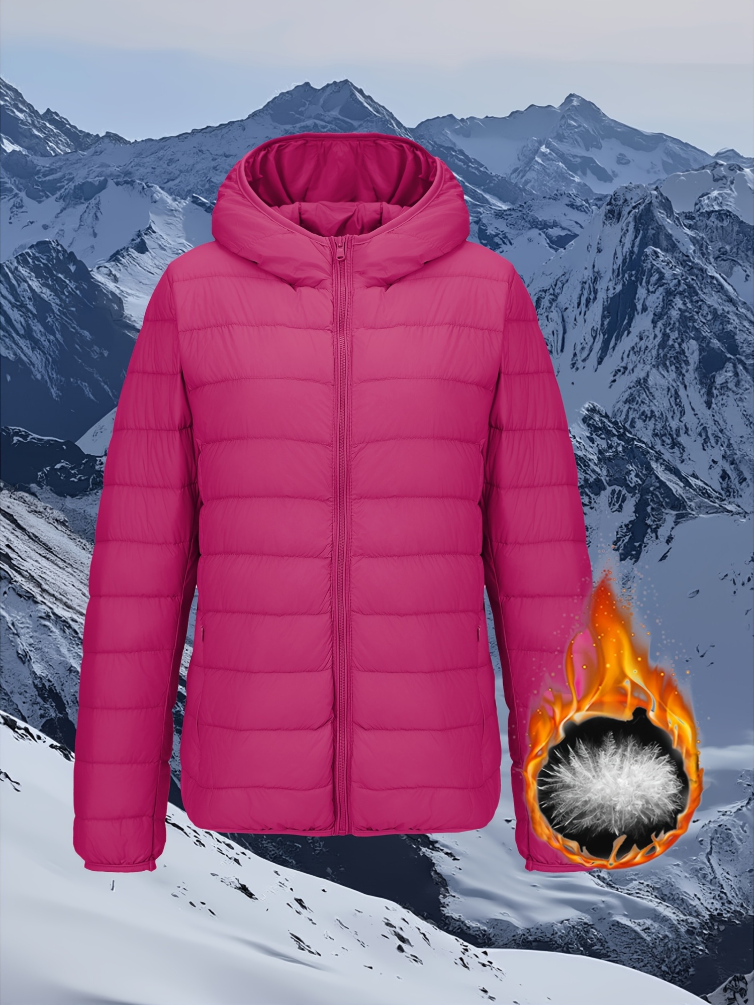 lightweight short down jacket for women portable     hooded warm coat for spring