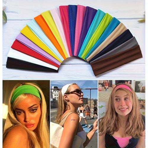 set of 10 vibrant sports headbands elastic and polyester bands for men and women sweat resistant sports scarves ideal for running and tennis in colors