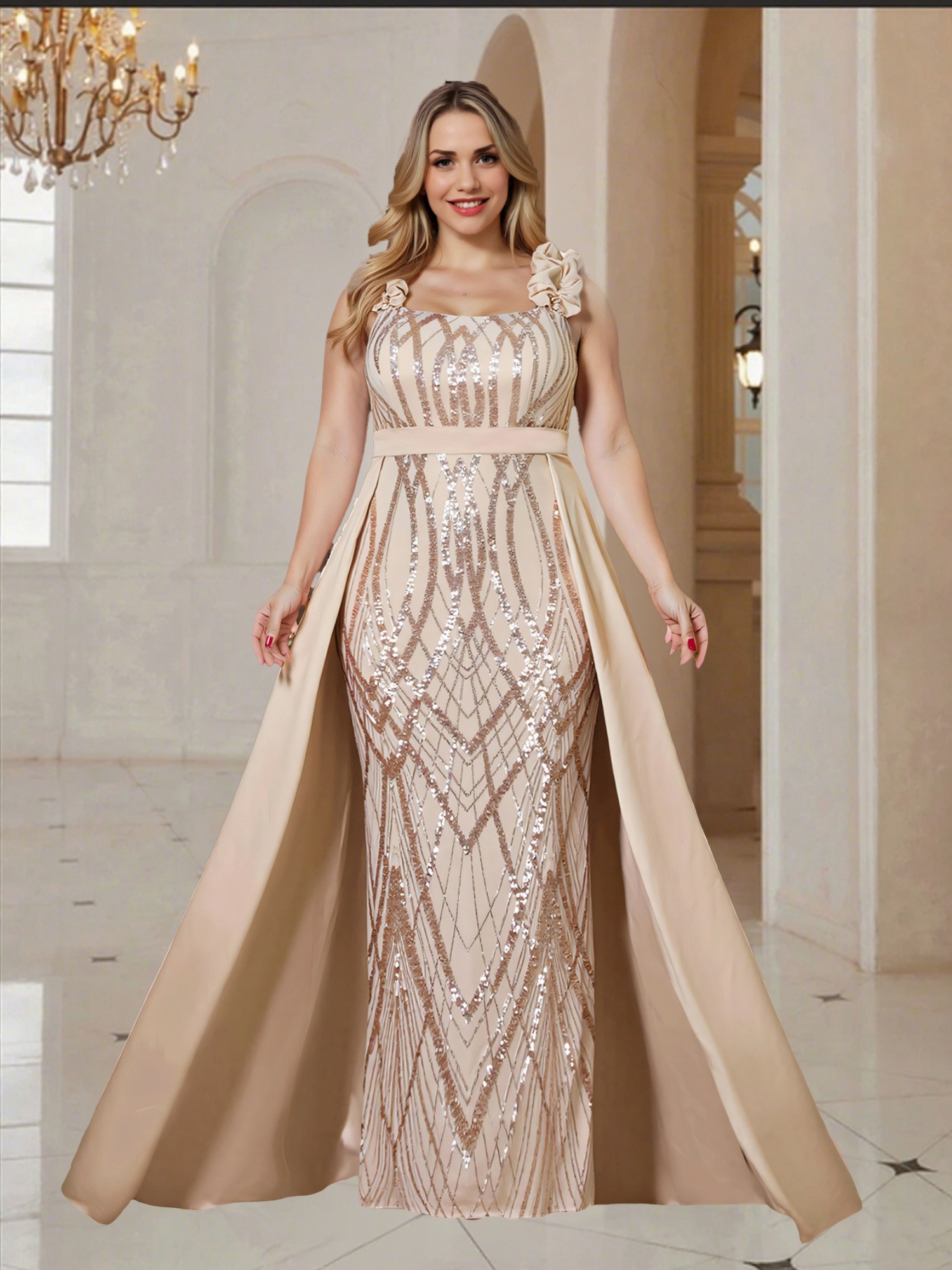 green emerald velvet dress Lace Beaded Ball Gown Off The Shoulder Prom Dresses Plus Size main image 0