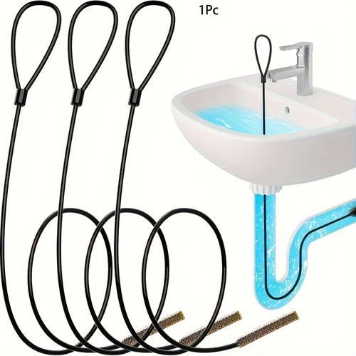 1 gancho de limpieza de desagües extra largo de acero inoxidable | recubrimiento de nailon, para lavabo de baño, bañera y desagüe de ducha