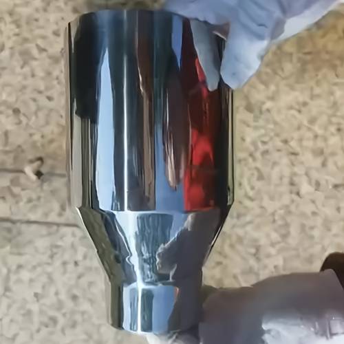 exhaust pipe tip with 3 5 inch inlet 3 5 inch inlet 3 54 inch outlet 6 7 inch long stainless steel polished tailpipe tip single layer crimped straight mouth stainless steel automotive exhaust pipe decorative tail muffler