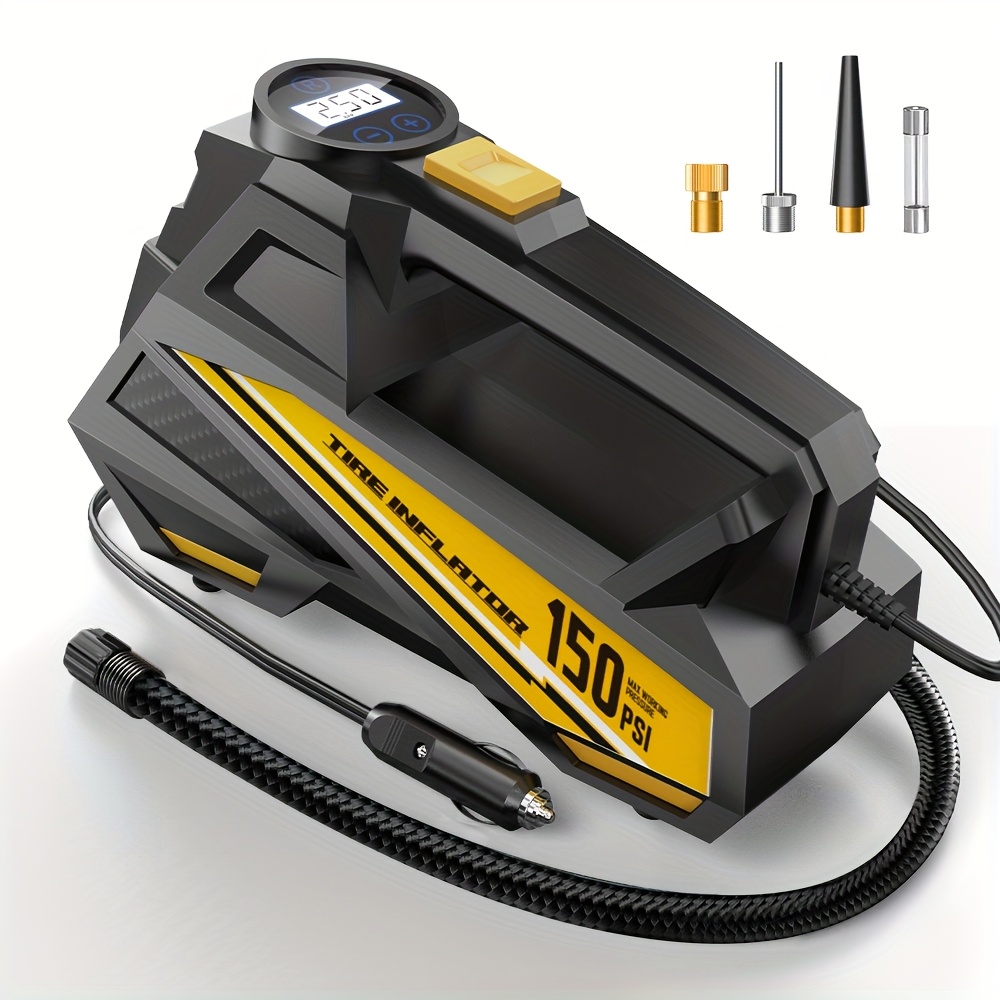 portable tire inflator led light air compressor