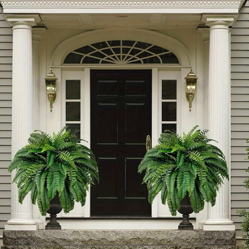 

2 Packs Of Realistic Artificial Boston Ferns, Uv Resistant Fake Ferns, 42 Inches Artificial Boston Ferns With 38 Leaves, Suitable For Garden Courtyard, Indoor And Outdoor Home Decor