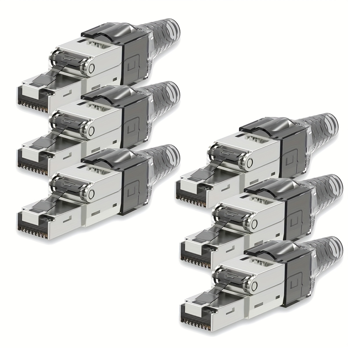 Zoerax Alloy Rj45 Connector, Heavy Duty Shielded Ethernet Plugs, 10gbps High For Cat7 Cat6a Network Cable