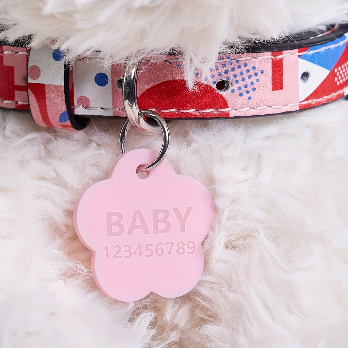 personalized silicone dog tag flower shape custom engraved Temu