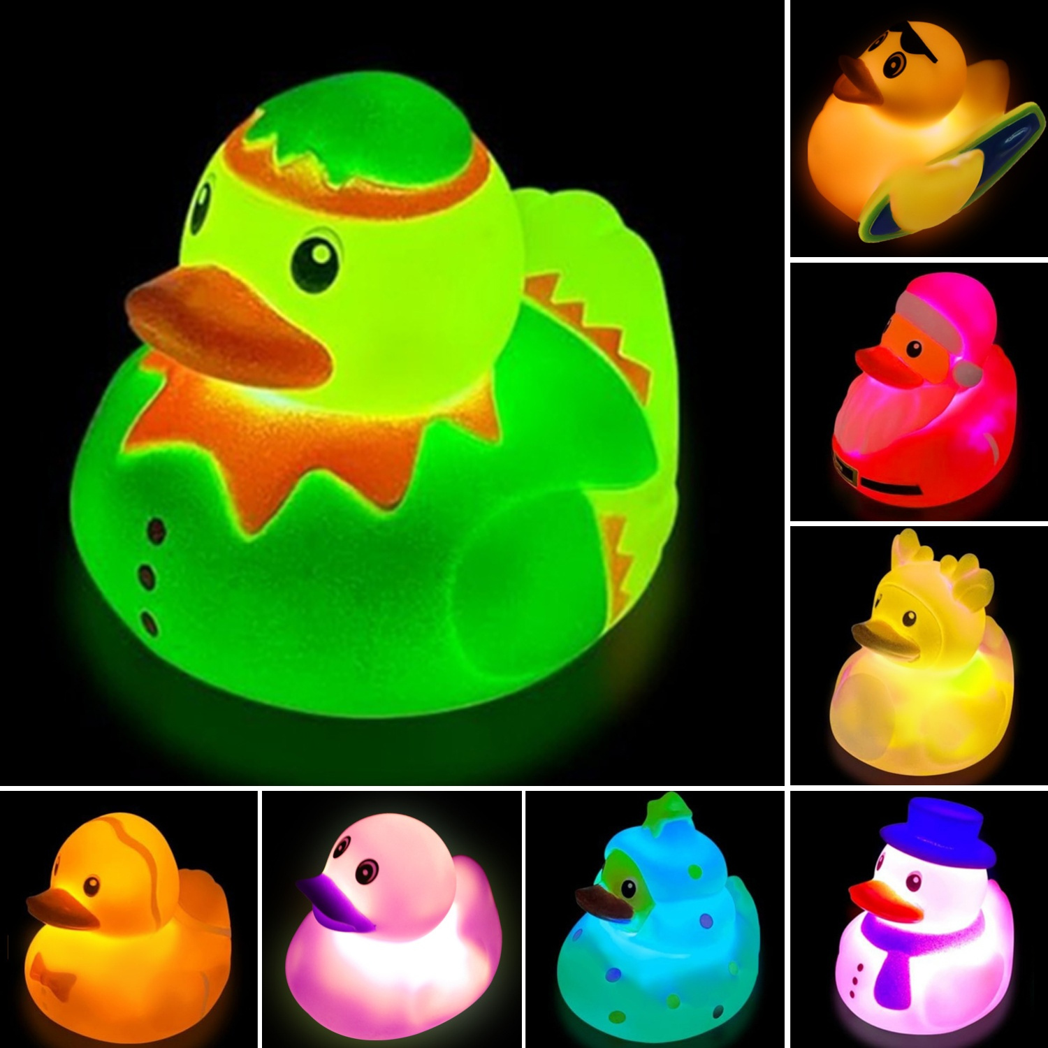 

Large Light Up Rubber Duck Bath Toys, Toddler Bath Toys For 1 2 3 4 5 Year Old Boy Girl, Idea Birthday Christmas Halloween Gifts For Boys Girls Age 1-4, Fun Water Bath Toys Pool Toys