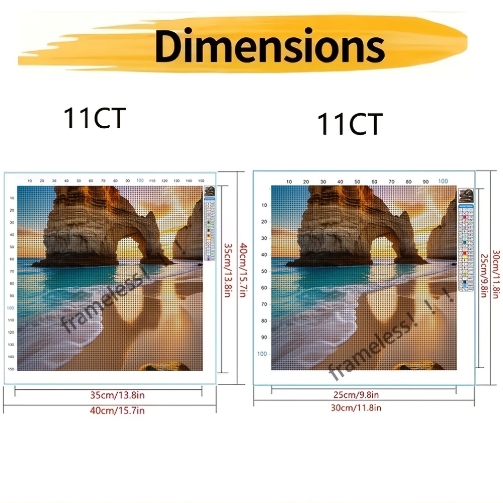 Coastal Arch Sea Beach Theme Cross Stitch Kit