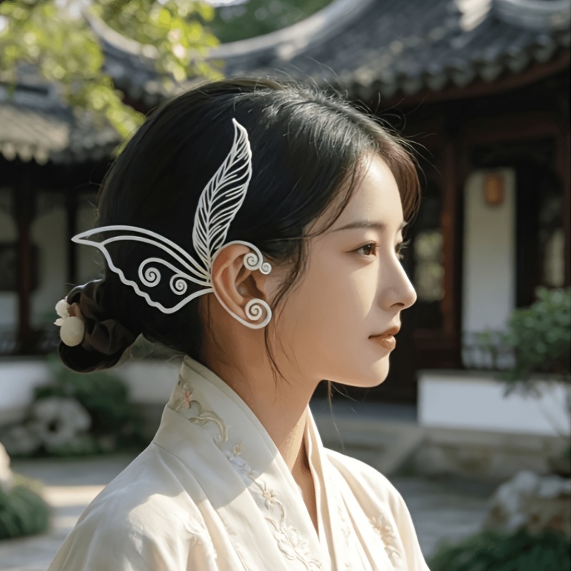 Women's Feather Butterfly Wing Ear Cuff, Vintage Design