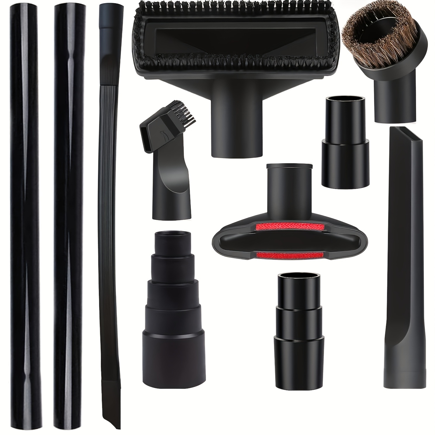 11pcs universal vacuum hose adapter kit 1 1 4 inch wet dry vacuum cleaner attachments with   brush flexible crevice tool plastic material for shop vac additions