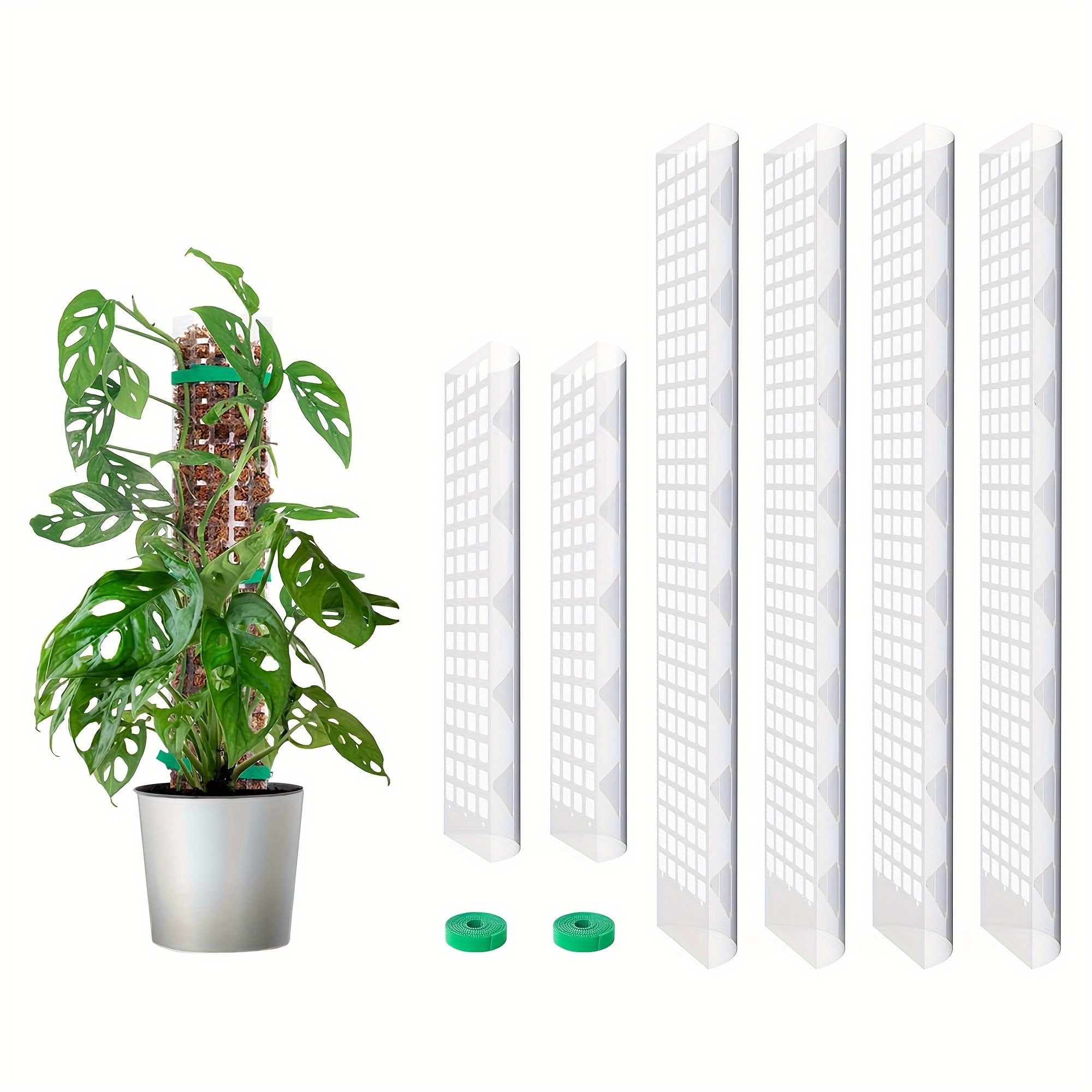 Image of 6pcs Plastic Moss Pole For Plants Monstera, 4pcs 24" And 2pcs 15" Moss Poles For Climbing Plants, Plant Support For Indoor Plants Work With Sphagnum Moss