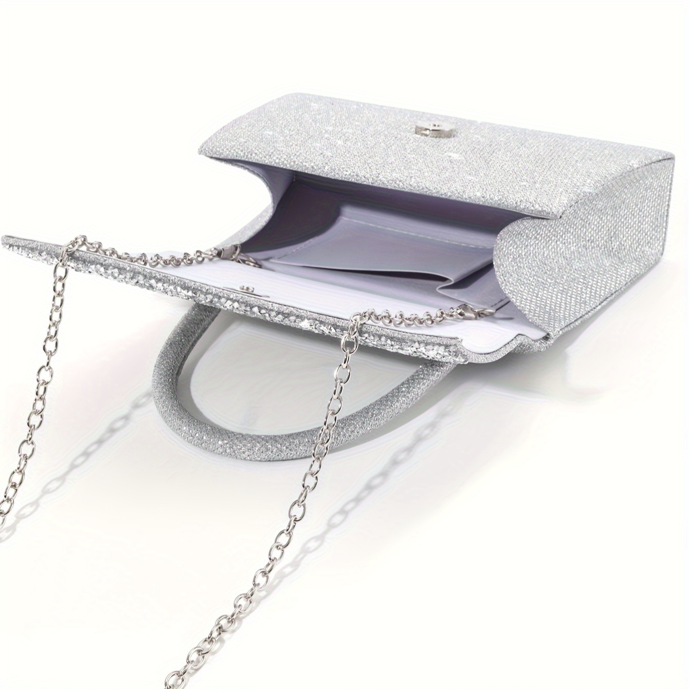 Sparkling Rhinestone Evening Bag with Multi-Functional Chain