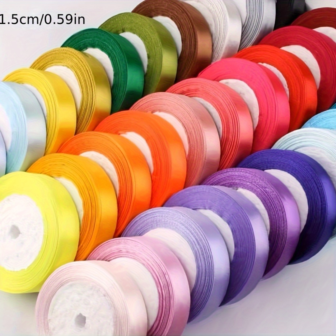 25m ribbon 1 5cm wide satin bow tie for wedding decorations handmade decoration with colorful straps