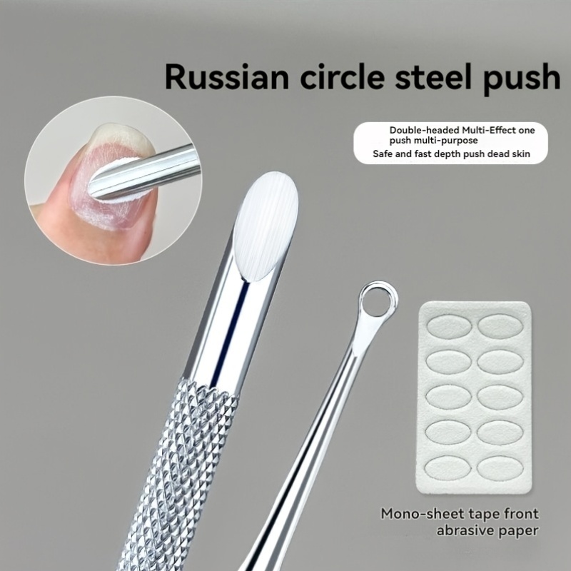 Double-Headed Cuticle Remover Tool with Sanding Discs Set
