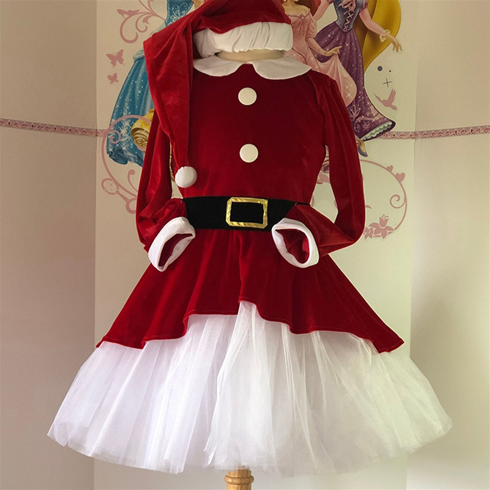 3pcs womens santa claus costume set polyester spandex velvet - Temu