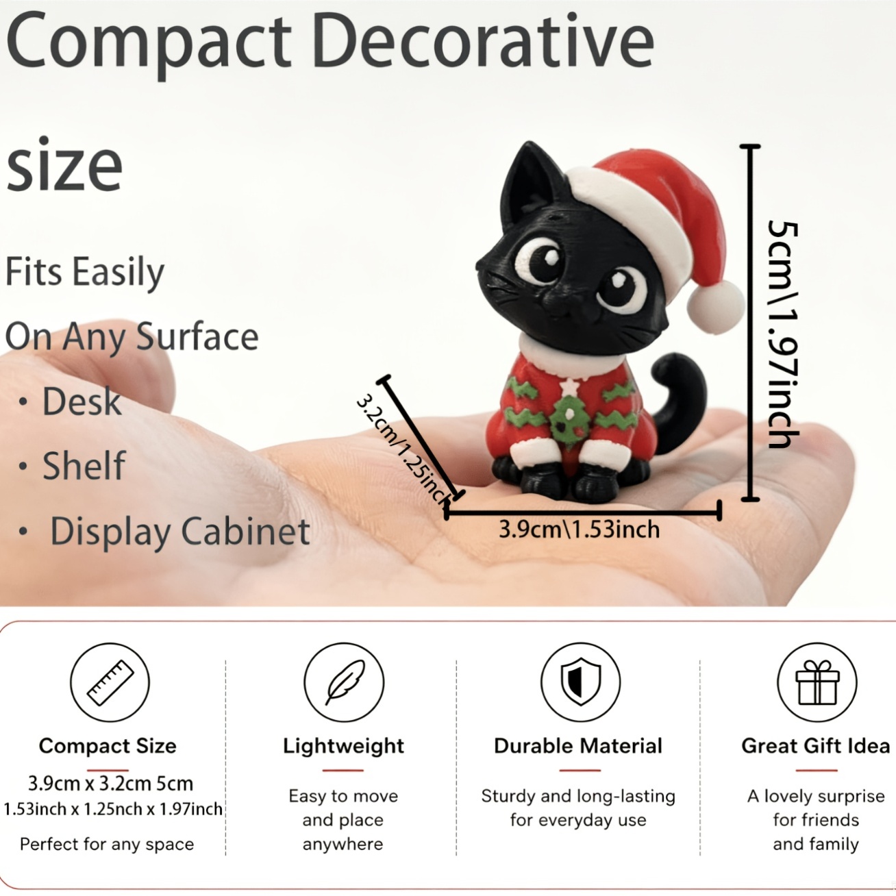 TEMU Collectible Figurines Christmas Cute Kitten Halloween / Thanksgiving / / Christmas