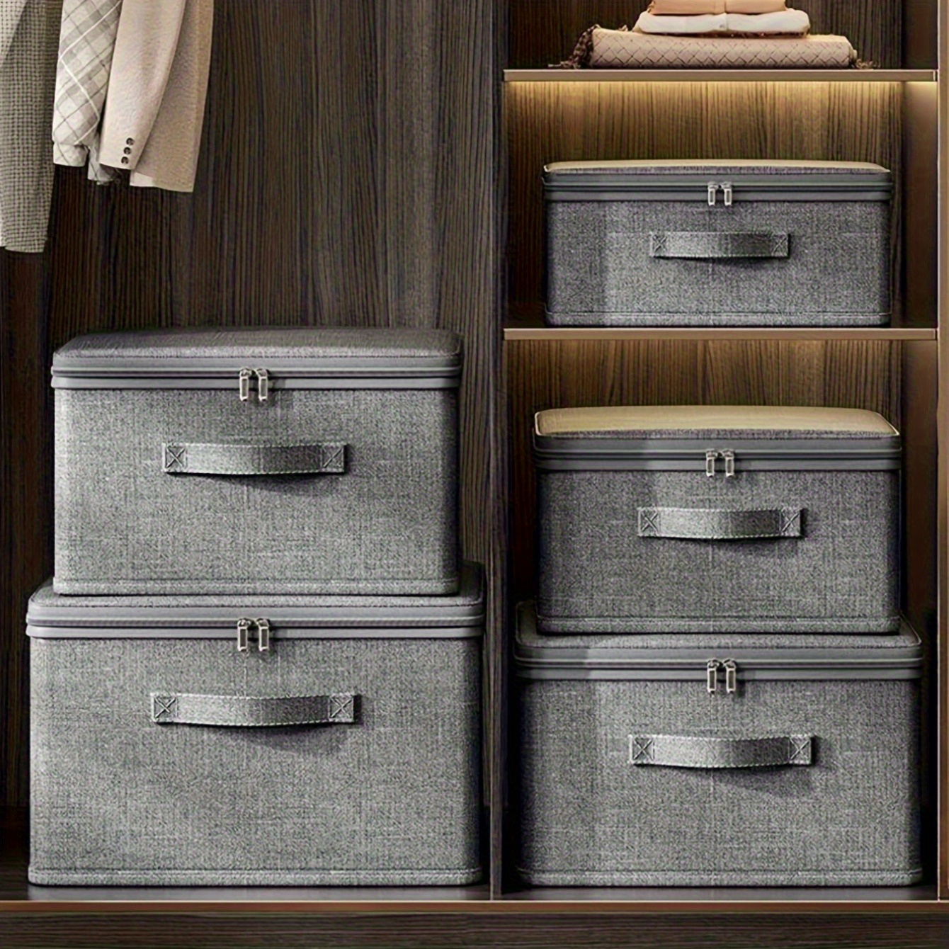 large capacity folding storage box with lid foldable closet organizer box for home clothes and bedding storage organizer under bed storage