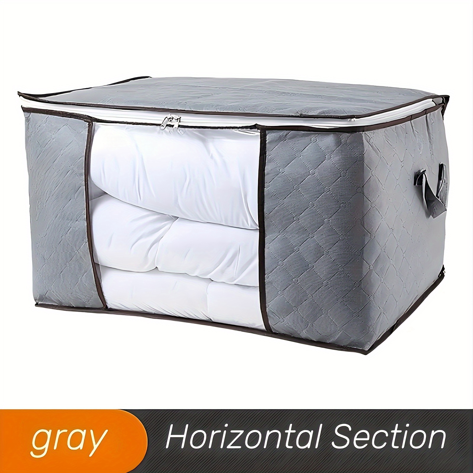 TEMU Bag Bag, Storage Bag, Large Multifunctional Transparent Storage Bag With Reinforced Handles And Zipper Closure, Quilted Clothes And Down Jacket