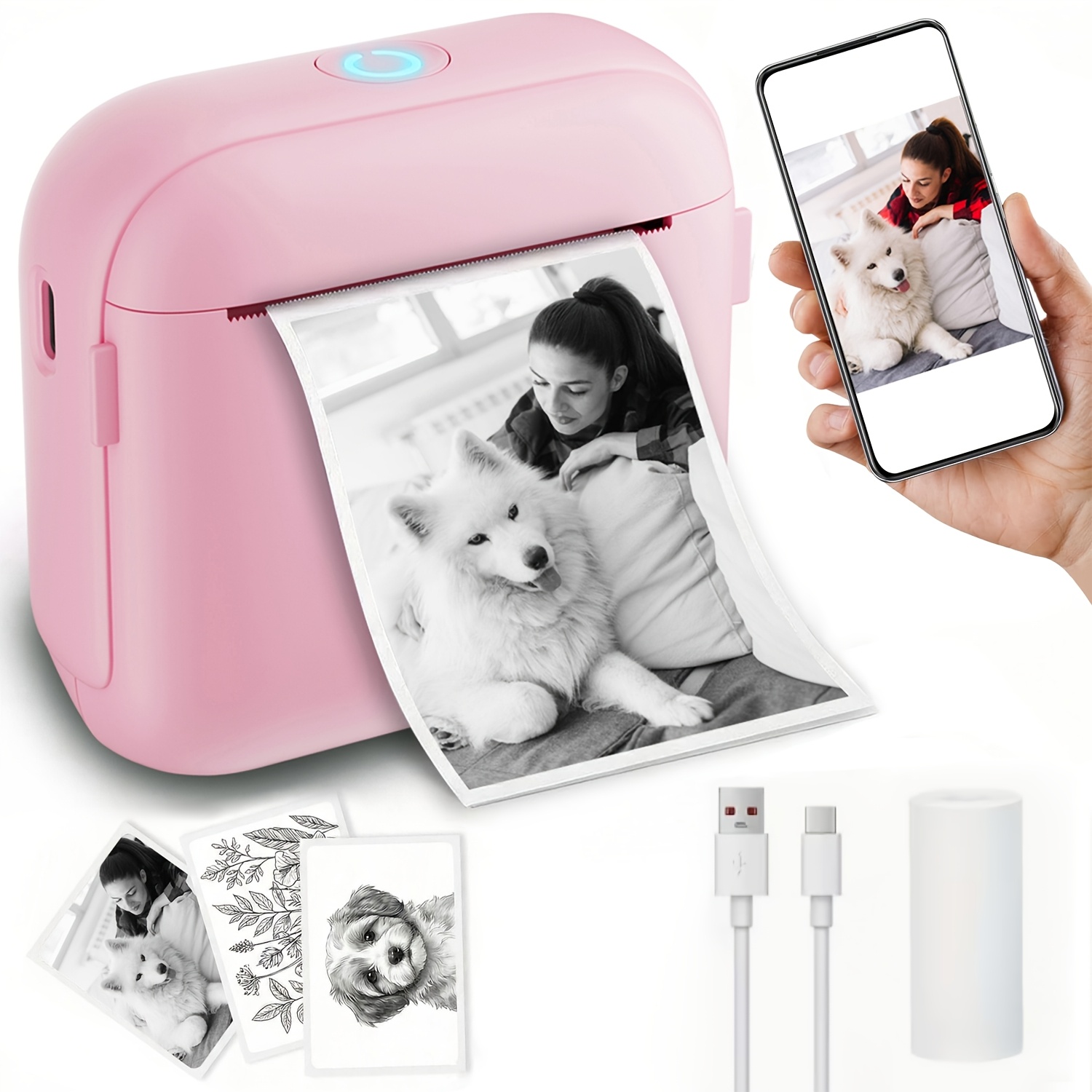 Multifunctional Mini Printer, Portable Thermal Printer, Instant Printing, For Ios Devices Only, Suitable For Photos, Labels, Picture , Ideal Gift For Christmas And Halloween