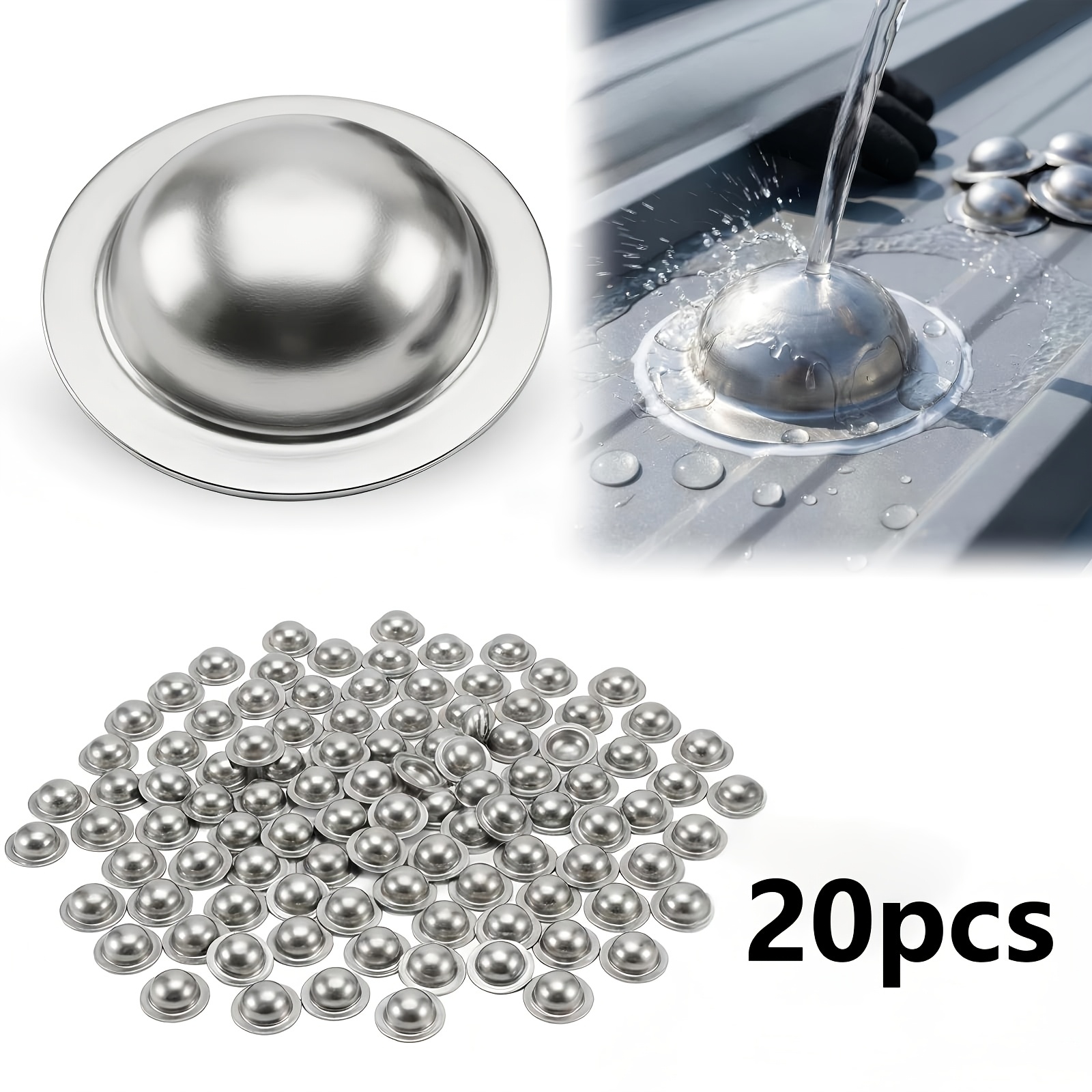 TEMU /100 Tapas de Tornillo para Techos de Acero Inoxidable para Reparación de Fugas, Cubren las Cabezas de Tornillos Existentes, para Techos