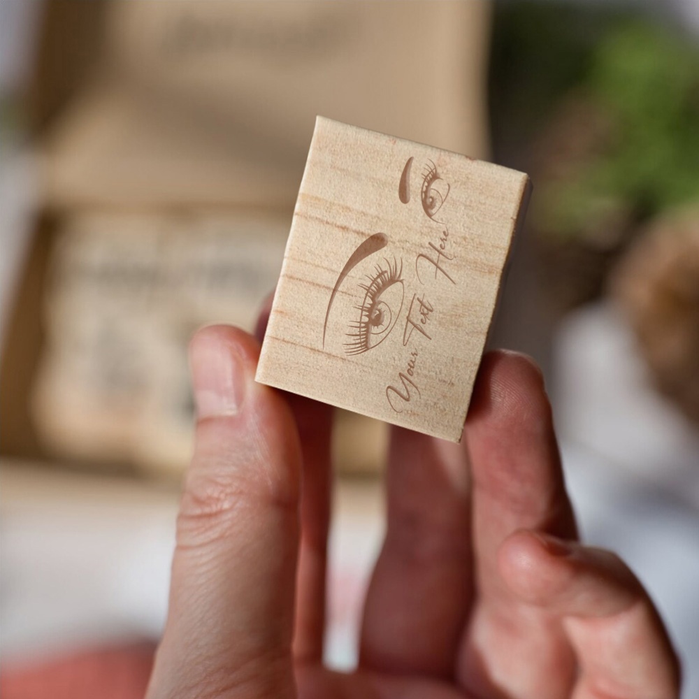 Customized Wooden Rubber Stamp with Beauty Theme