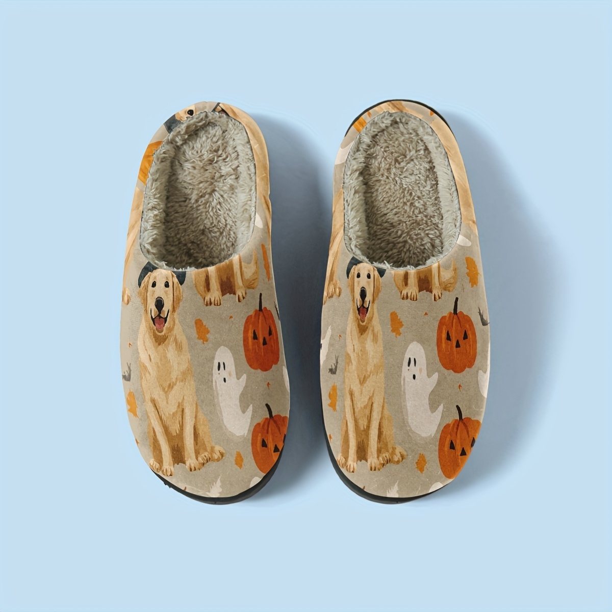 home relaxation cozy halloween bulldog pumpkin slippers Temu