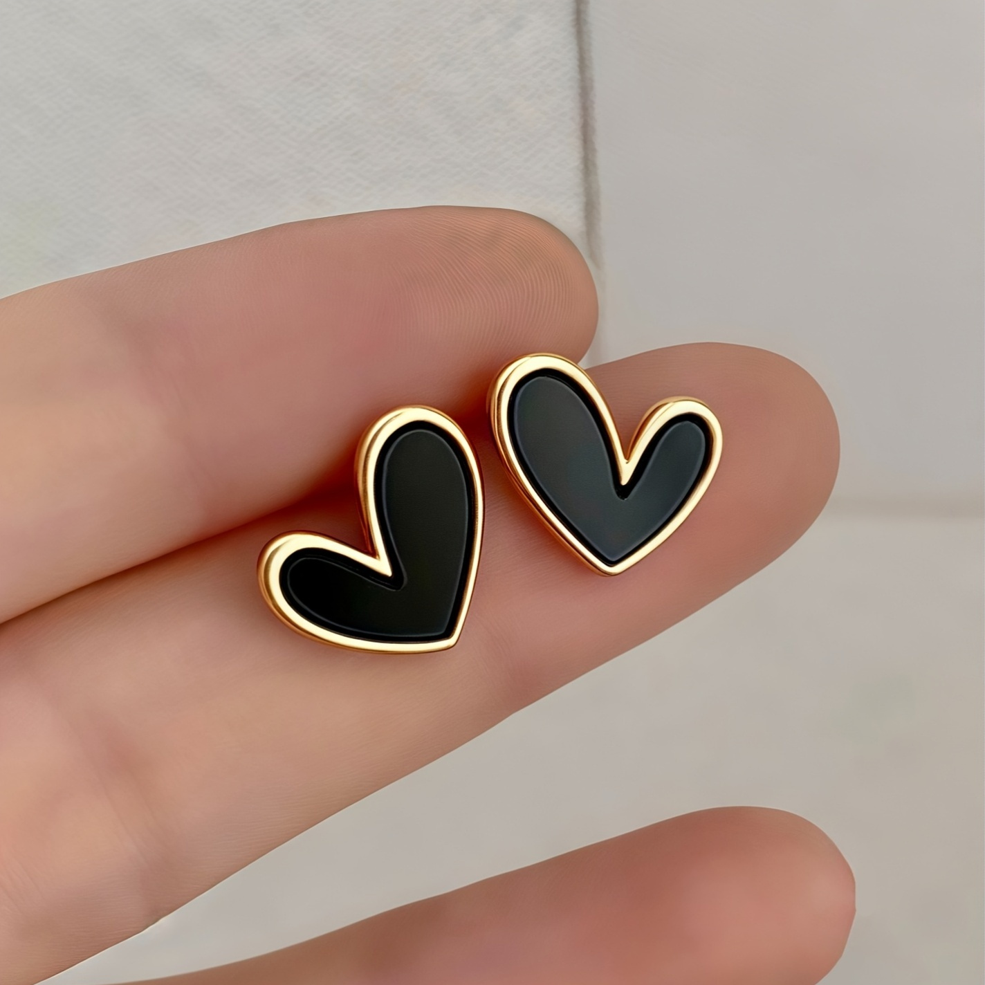 Heart Shaped Golden Earrings for Women